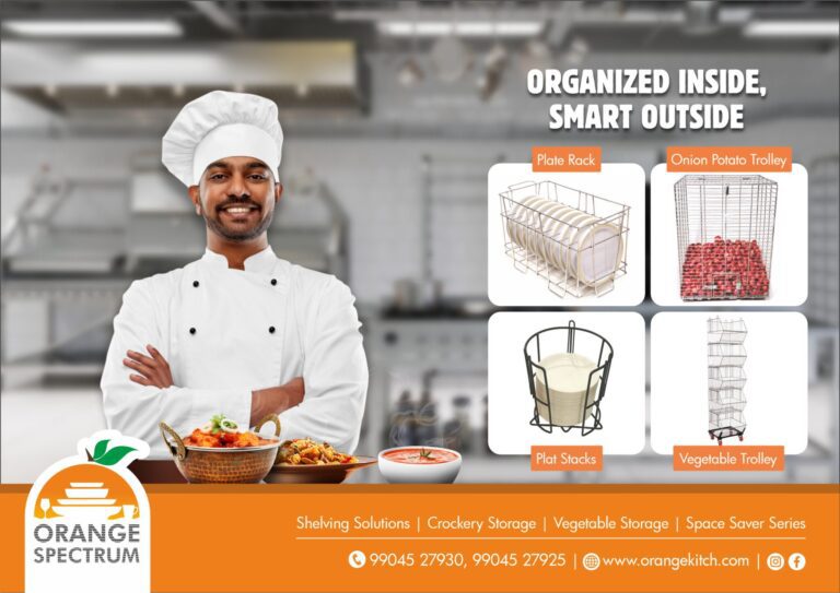 crockery storage solutions, hotel kitchen equipment suppliers, Metalwire Baskets for Restaurants, Metalwire Baskets for Catering, catering equipment india, orange spectrum