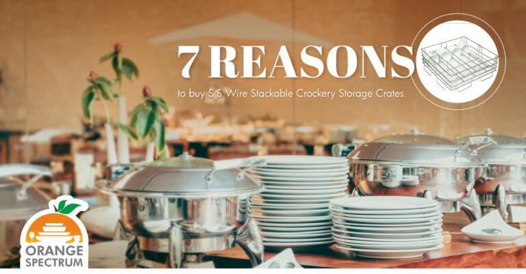 SS-Wire-Stackable-Crockery-Storage-Crates-Catering-hotel-solutions-Orange-Spectrum
